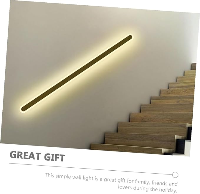 DOITOOL Minimalist LED Wall Light with Black Frame Warm Glow Corridor Pendant for Bedroom Bedside Living and Stairway Decoration Easy Installation Modern Wall Lamp