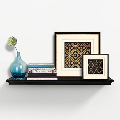 AHDECOR Floating Shelves Wall Mounted, Deeper Wall Storage Shelf for Home Décor, Super Sturdy, Easy to Install, Black, 36" Wide, 7.75"