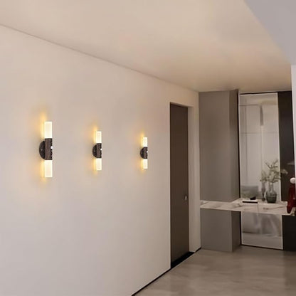LED Motion Sensor Lights Battery Operated Wall Sconces Set of 2 Rechargeable Wireless Picture Art Light Magnetic 360° Rotation Corner Lamps for Gallery Stairway Vanity Living Room Bedroom