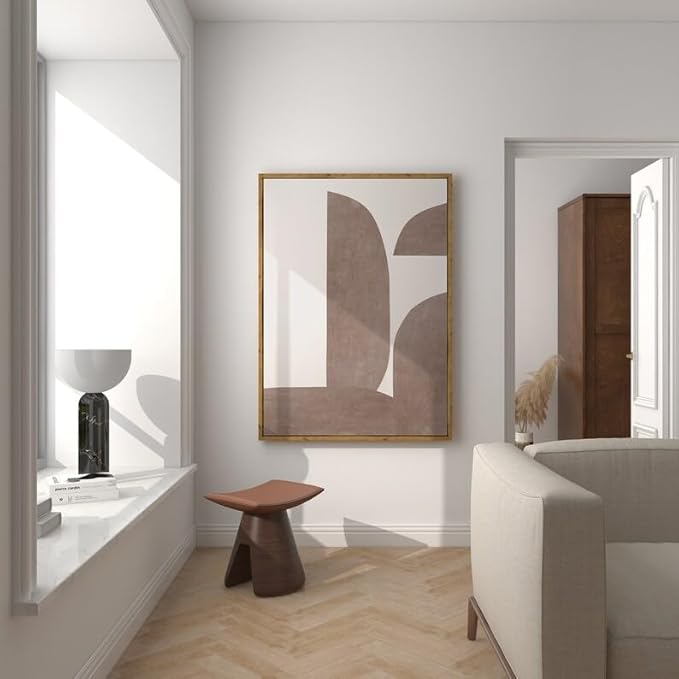 Nationcog Modern Nude Brown Minimalist Art, Trendy Contemporary Wall Decor, Large Beige Home Accent, Affordable Easter Gift Design (Unframed) (9x11)