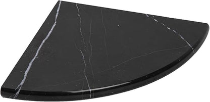 Black Marble Corner Shower Shelf, 9 Inch Carrara White Marble Corner Shelf for Bathroom Shower Decor, Wall Mounted, Polished, 1 Pcs