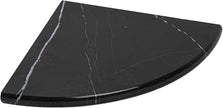 Black Marble Corner Shower Shelf, 9 Inch Carrara White Marble Corner Shelf for Bathroom Shower Decor, Wall Mounted, Polished, 1 Pcs