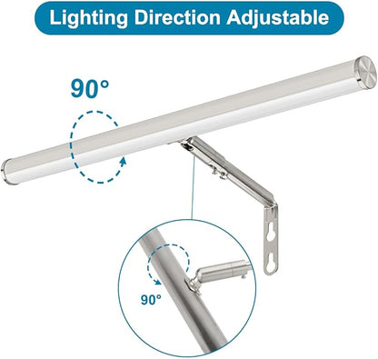 Plug in LED Picture Lights for Paintings, 16inch 3000K Adjustable Art Light Gallery LED Wall Light Wall Sconces for Display Art Work, Brushed Nickel Finish, 6W CRI90+, ETL Listed