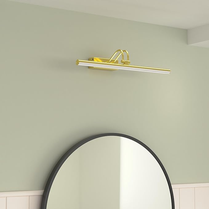 Picture Light,Picture Lights for Wall Cordless,20" Picture Lights with Timer and Dimmable,Battery Wall Lights for Display Gallery Painting Art Frame Portrait-Plated Gold
