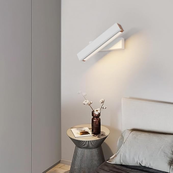 Linear Adjustable Wall Light Modern 4W LED Warm Light Wall Sconce Indoor 360° Rotation Wall Mounted Light Fixture, Aluminum Picture Lights for Gallery, Bedroom, Corridor (22cm/8.66")
