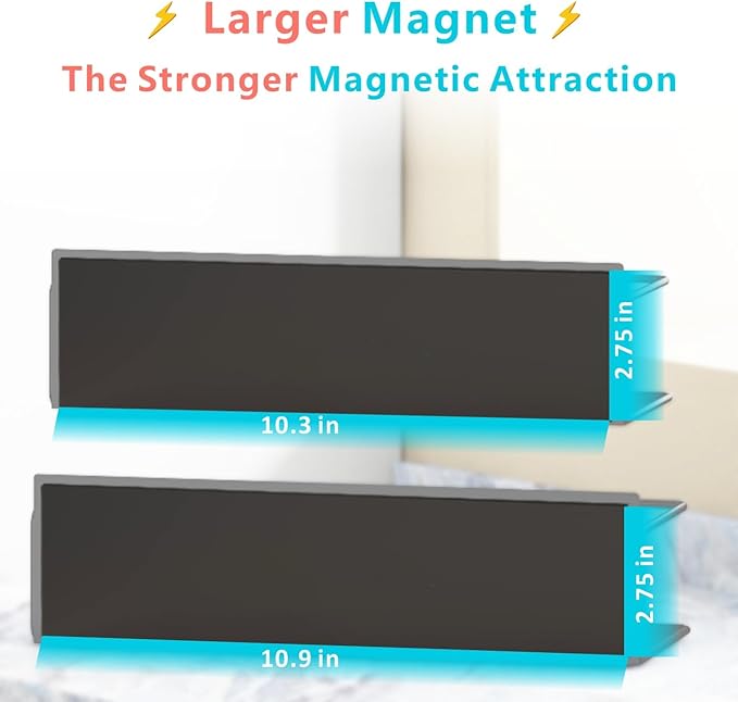 Magnetic Spice Rack For Refrigerator, Space Saving Magnetic Shelf For Fridge Matt Black 4 Pack With Magnetic Paper Towel Holder