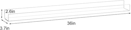 NIUBEE Kids Acrylic Floating Bookshelf 36 Inch,Clear Invisible Wall Bookshelves Ledge Book Shelf,50% Thicker with Screwdriver