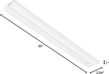 GETINLIGHT Inlight 30-inch Hardwired Only LED Under Cabinet Lighting, Soft White(3000K), Dimmable, Matte White Finished, ETL Listed, IN-0201-14-WH