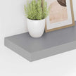 Gray Honeycomb MDF and Metal Medium Floating Wall Shelf Set of 2, Modern Matte Finish for Living Room Bedroom Office Storage and Display