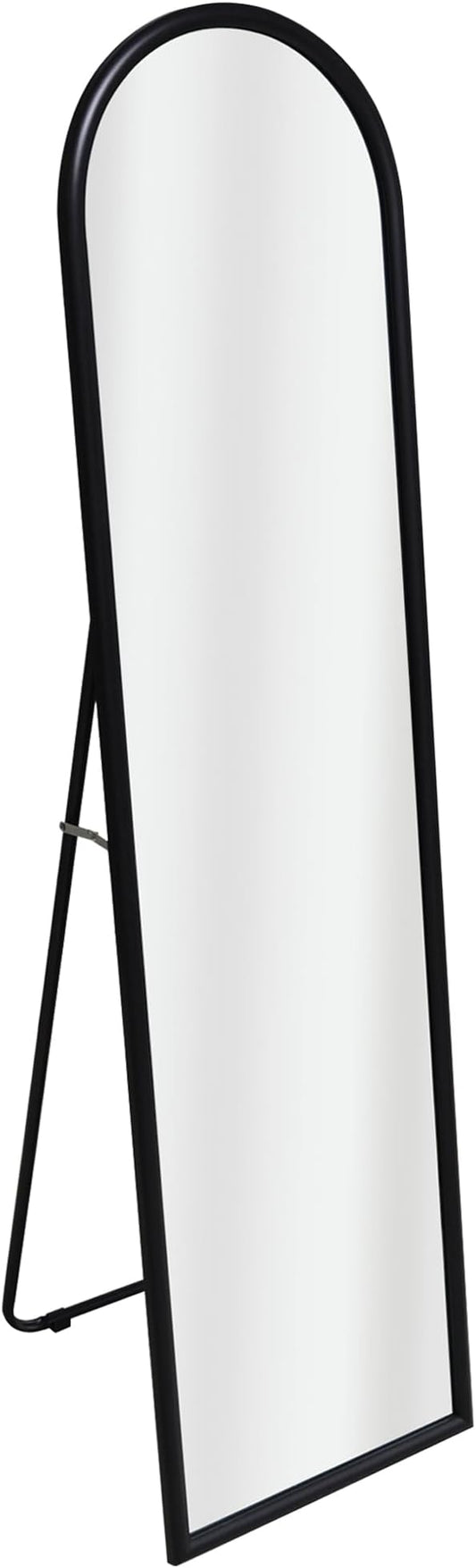 Americanflat 15x59 Arched Mirror with Stand- Large Hanging Mirrors with Durable Frame - Modern Mirror for Bathroom, Bedroom, Living Room - Mirrors for Wall Display and Home Decor - Black