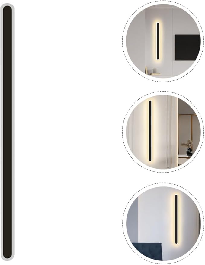 Minimalist Modern Wall Light Black Frame LED Bedroom Wall Lamp for Living Hallway Staircase Iron Material Nordic Style Decorative Indoor Fixture with Warm Light