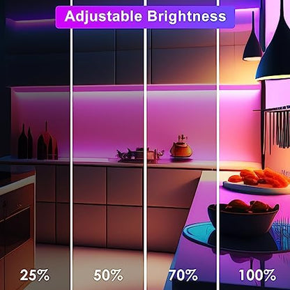 maylit Smart Under Cabinet Lights Plug in, 6 Pcs 12 Inch Ultra Thin Under Cabinet Lighting, Multicolor Under Counter Lights for Kitchen, Dimmable Mood Light for Cabinet, Counter, Workbench
