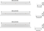 Giftgarden 24 Inch White Floating Shelves for Wall Mount, Modern Wood Wall Shelf Ledge for Bathroom Bedroom Living Room Kitchen Nursery Storage, Set of 3 Different Sizes