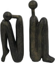 Thinker Decorative Bookends for Shelves, 1 Pair Heavy-Duty Book Ends Holder, Resin Book Stopper for Office Home Living Room Decor