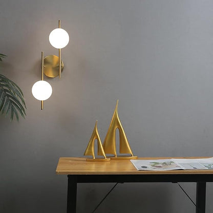 Modern Globe Wall Sconce 2 Light Bedroom Wall lamp Gold Wall Light Fixture for Living Room Kitchen Corridor Bathroom vanities Mirror
