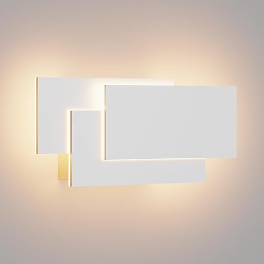 Ralbay 36W LED Modern Wall Sconce Matte White Aluminum Minimalist Indoor Wall Lamp for Bedroom & Hallway, 2700-3000K Warm White, Hardwired Non-Dimmable