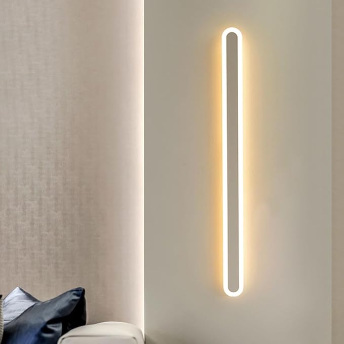Minimalist LED Wall Lamp Warm Light Bedroom Backdrop Sconce for Living Stairway Corridor Energy-Saving Modern Wall Light Fixture Easy Installation