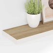 Set of 4 Oak and White Honeycomb MDF Floating Wall Shelves with Metal Brackets, 31.5 Inch Long Modern Display Shelves for Home Office Decor, Space-Saving Storage Solution,
