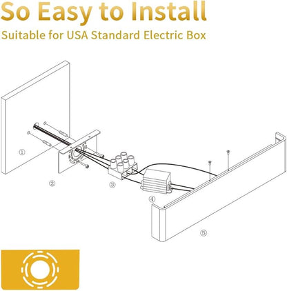 Aipsun 43.3in/40W LED Matte Black Modern Vanity Light Up and Down Wall Mount Light Indoor Wall Light for Bathroom Lighting Fixtures (Warm Light 3000K)