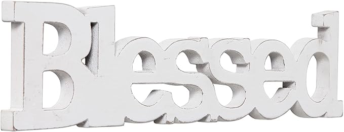 Farmhouse Wood Blessed Sign for Table 15