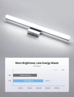 Combuh 24 Inch Chrome Vanity Light Fixtures for Mirror Long Led Bars for Bathroom, Modern No Glare 5 Color Adjustable Easy Install Rustproof Simple Slim Lighting Bright for Powder Room