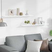 White MDF Floating Shelves Set of 2, 31.5 Inch Long Wall Mounted U-Shaped Ledge for Display and Storage, Modern Minimalist Design with Easy Installation Hardware Included