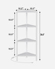 TUTOTAK Corner Shelf, 4-Tier Corner Bookshelf for Small Space, Narrow Display Corner Shelf Stand with Storage Rack, for Living Room, Bedroom, White BS05BW004L