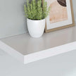 White Honeycomb MDF Floating Wall Shelf 35.4 x 9.3 x 1.5 Inches for Mounting, Modern High-Gloss Storage with Invisible Brackets, Durable and Easy Installation for Home Decor