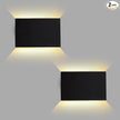 FUDESY LED Wall Sconce, Black Plastic Modern Wall Light Fixtures, Indoor Outdoor Up and Down Wall Lighting for Living Room Bedroom Hallway Corridors, 3000K, Warm White, 2-Pack
