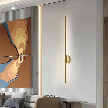 Nordic LED Linear Wall Sconce - Minimalist Aluminum Light for Living Room, Bedroom, and More(Glod,100cm)