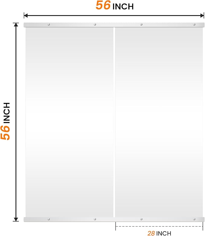 Home Gym Mirror for Wall,56x28x2PCS Full Length,Glass Frameless Body Large Mirror for Home Gym,Workout,Bedroom,Garage(Silver)