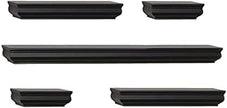 MELANNCO Floating Molding Shelves for Bedroom, Living Room, Bathroom, Kitchen, Nursery, Set of 5, Black