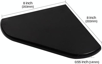 Black Marble Corner Shower Shelf, 8 Inch Carrara White Marble Corner Shelf for Bathroom Shower Decor, Wall Mounted, Polished, 1 Pcs