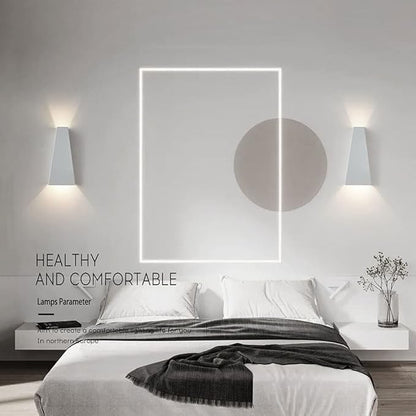 Modern Wall Light LED Sconce Up Down Metal Wall Spot Lamp, Indoor Lighting Fixtures Bedside Night Lamps for Living Room Bedroom Hallway Home Decorative Wall Wash Lights (Color : White-6000K)