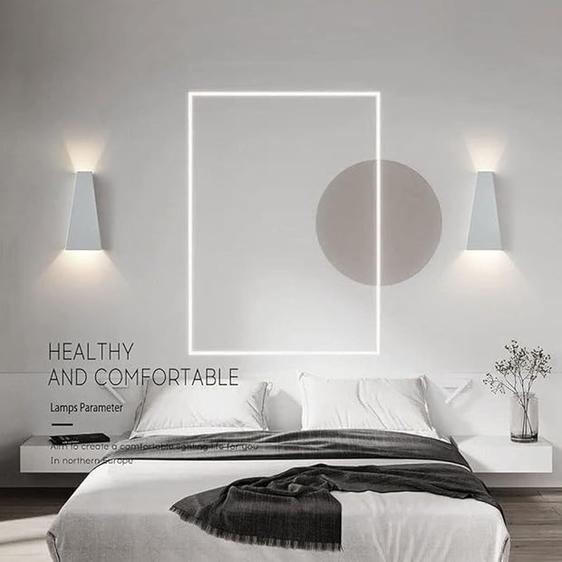 Modern Wall Light LED Sconce Up Down Metal Wall Spot Lamp, Indoor Lighting Fixtures Bedside Night Lamps for Living Room Bedroom Hallway Home Decorative Wall Wash Lights (Color : White-3000K)