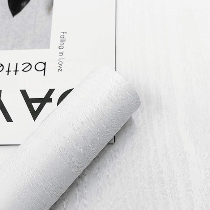 Abyssaly White Wood Contact Paper 11.8" X 394" Decorative Shiplap Self-Adhesive Film for Furniture Real Wood Tactile Easy to Clean Covers The Surface Without Passing Through The Primary Colors