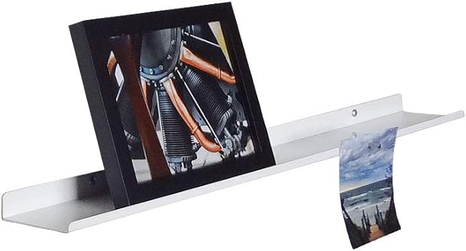 Floating Ledge, Photo Shelf, Art Ledge - Very Durable and Made in The USA (White, 24")