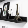 Black Floating Shelves 36 Inch Modern Picture Frame Shelf for Wall Picture Ledge Shelves with Lip Wooden Book Shelves Set of 2 Bathroom Shelf Organizer for Living Room Bedroom Kitchen Wall Decor