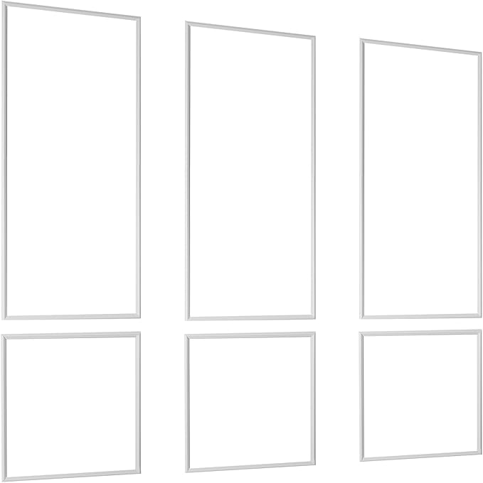 VEVOR Wall Molding 3 Pack, Wainscoting Panels Kit, Lightweight Paintable Polystyrene, Easy to Install, Waterproof Accent Wall Trim for Interior Décor Living Room, Bedroom, White (24x54 + 24x24 in)