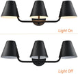 DIRYZON 3 Light Bathroom Vanity Light,Industrial Black Wall Sconces,Rustic Wall Light Fixtures with Metal Shade for Hallway Kitchen Sink