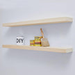 Homeforia 42 inch Wood Floating Shelf, High End Solid Natural Wood 42inch Large Floating Shelves for Wall Mounted, Unfinished Wooden Floating Shelves, Heavy Duty Bracket, 42 X 6.5 X 1.75 in, Set of 2