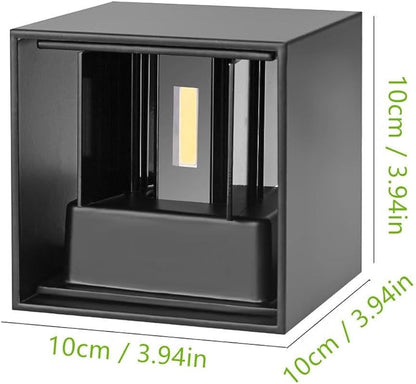 ICEMOB 3.94in Indoor Wall Sconce Dimmable 12W, Modern LED Wall Lamp Black, Up Down Wall Mount Lights Mini Metal for Living Room Bedroom Hallway Decor