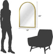Arched Mirrors for Wall, Brushed Metal Frame Mirror, Arch Bathroom Vanity Mirror for Living Room Bedroom Mantel Hallways Home Decor Aluminum Alloy Frame 26