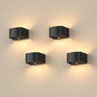 FULEN 4 Pack Motion Sensor Wall Lamp with Remote Control 3 Colors Wireless Wall Light LED Indoor Up and Down Wall Sconce 5000mAh Rechargeable Battery Powered Wall Lamps Brightness Adjustable,Black