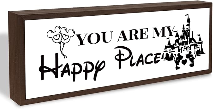 You are My Happy Place Sign, Inspirational Wood Sign, Romantic Home Decor, Master Bedroom Decors, Desk Decor Art, Farmhouse Shelves Decoration, Gift for Him Her