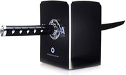 Book Ends Decorative, Modern Metal Funny Unique Black DVD Bookends for Shelves, Katana Book Stopper Holder for Office Home, Desk Gifts Book Stands for Men and Book Lovers