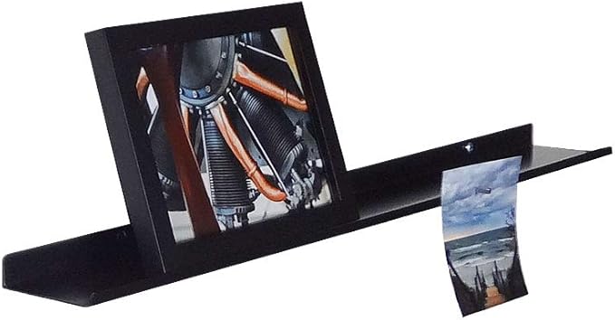 Floating Ledge, Photo Shelf, Art Ledge - Very Durable and Made in The USA (Black, 24")