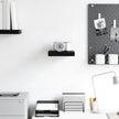 High Gloss Black Honeycomb MDF Floating Wall Shelf with Metal Brackets, Modern Invisible Mounting System for Home Office Decor, Sturdy and Space-Saving Storage Solution