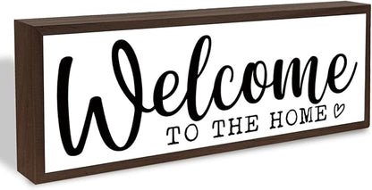Welcome to Our Home Sign, Decorative Framed Wooden Box Sign, Sweet Home Decor, Entryway Decors, Front Door Decors for Shelf Counter Tabletop, Farmhouse Wall Decor, Housewarming Decoration