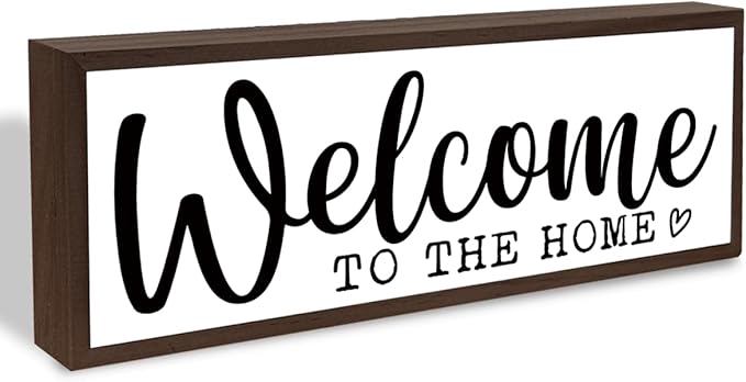 Welcome to Our Home Sign, Decorative Framed Wooden Box Sign, Sweet Home Decor, Entryway Decors, Front Door Decors for Shelf Counter Tabletop, Farmhouse Wall Decor, Housewarming Decoration